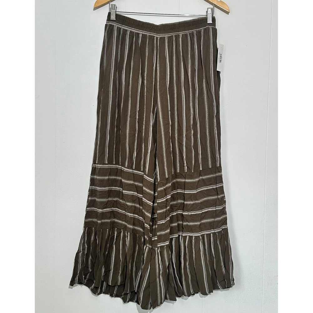 Cato Green Ruffled Wide leg Culotte Pants Size Small